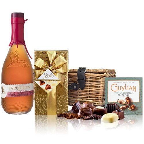 Tarquins Strawberry and Lime Gin 70cl And Chocolates Hamper